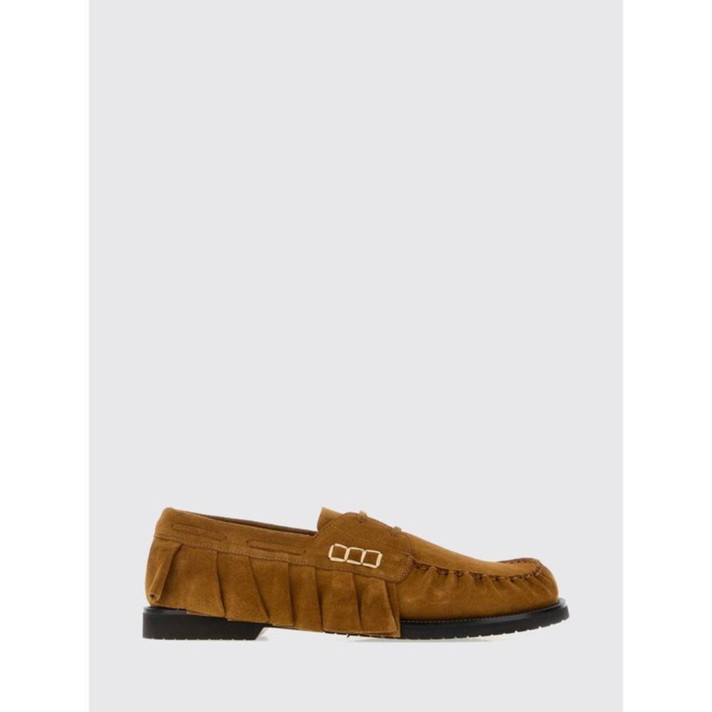 Jw Anderson Men Jw Anderson Suede Boat Shoes With Ruched Detailing